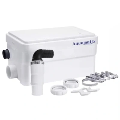 Image of Aquamatix Duscha Silent Shower Waste Pump, Compact Sanitary Drain Pump with 2 Inlets 250W