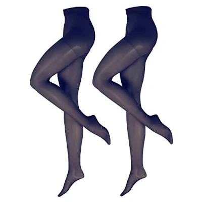 Image of Nur Die Women&#039;s Fit in Form 40 Strumpfhose 2er Tights, Schwarz, 44 48 (Pack of 2)