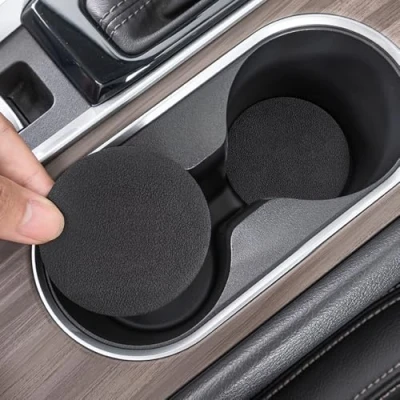 Image of Lhuayeu 2 PCS Car Cup Coaster for Audi A1 A3 A4 A5 A6 A7 A8 Q2 Q3 Q5 Q7 Q8, Anti Slip Shockproof Auto Insert Interior Accessories