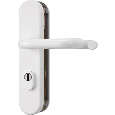 Image of ABUS KLZS714 W EK 12237 Handle and Door Fitting with Cylinder Protection Handles on Both Sides Round White