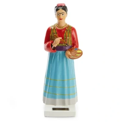 Image of Kikkerland Solar Frida Kahlo Resin Figurine Mexican Painter Desk Decoration 17 x 5 7 cm