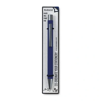 Image of IF Bookaroo Pen, soft touch, colour coated pen with black ink NAVY