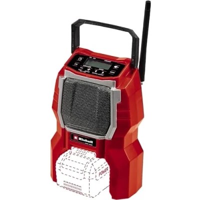 Image of Einhell Power X Change 18V Cordless Radio 10W Speaker, Bluetooth, FM/AM Auto Search Function, Illuminated LCD Display Work TC RA 18 Li BT Solo Site (Battery Not Included)