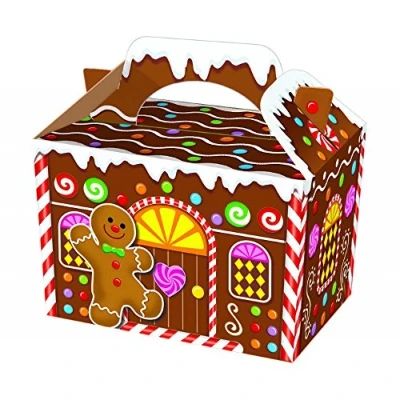 Image of MustBeBonkers Gingerbread House Man Birthday Food Loot Party Boxes/Christmas Favour Box (5 Boxes)