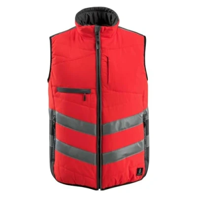 Image of Mascot 15565 249 22218 Grimsby Safe Supreme Padded Water Repellent Class 1 Winter Gilet, Size 3XL, Hi Vis Red/Dark Anthracite