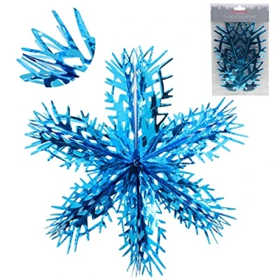 Image of Christmas Concepts® 16 (1.3ft) Large Foil 3D Snowflake Hanging Decoration Trimming (Turquoise)