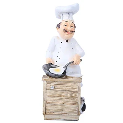 Image of Hapivida Resin Chef Figures Statue, Decorative Figurine Model Cooking Crafts Statue Ornament for Home Bar Shop Restaurant Coffee Tabletop