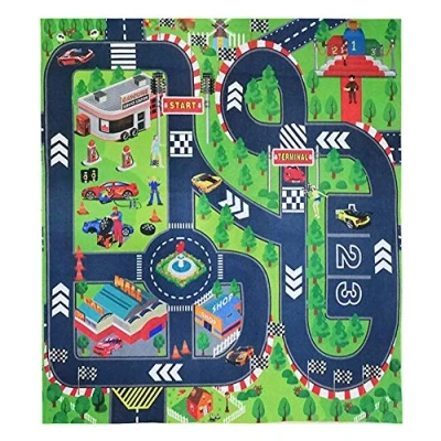Image of JTMM Road Playmat Toy,Kids Carpet Playmat,Great for Playing with Cars and Toys,Children Educational Traffic Play Mat Learn Have Fun Safely