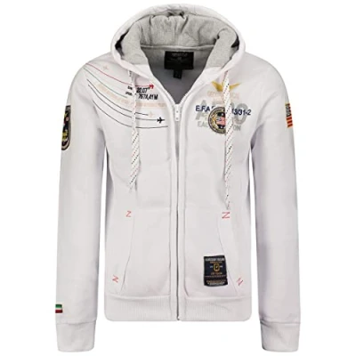 Image of Geographical Norway Faero special men&#039;s hoodie jacket White XXXL