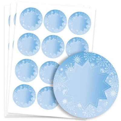 Image of PARTYRAMA.CO.UK Frozen Design 60mm Round Sticker sheet of 12