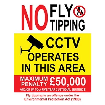 Image of NO FLY TIPPING 5mm FOAMEX SIGN WEATHERPROOF FADEPROOF (A3 x 4 pack)