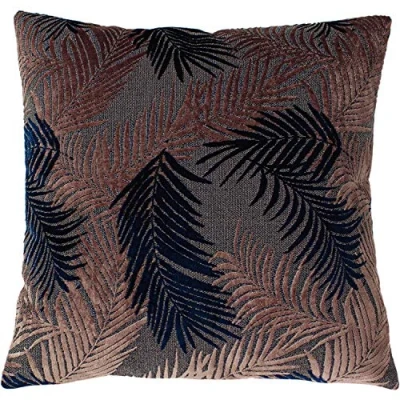 Image of Paoletti Palm Grove Cushion Cover, Blush/Navy, 50 x cm