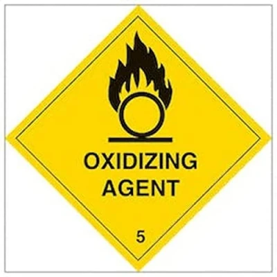 Image of V Safety Hazard diamond Oxidising agent 200x200mm Magnetic Sign