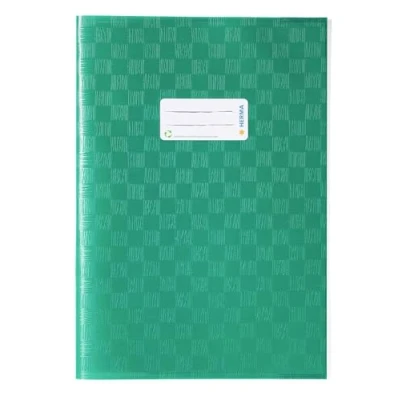 Image of HERMA Exercise Book Cover A4, with Inscription Label, Made of wipeable and Sturdy Plastic, Slip on Jackets for School, Green