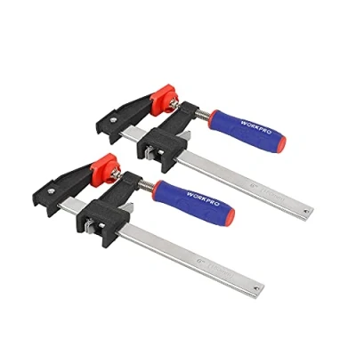 Image of WORKPRO 300mm Bar Clamps Set, 2 Pack Heavy Duty F Clamps, Quick Release Woodworking Ideal for Woodworker Metalworker, Carpenters Hobbyist