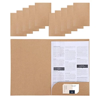 Image of 10Pack A4 Paper File Folder Brown Foolscap Wallet Business Report Holder Portfolio Document Display Book Project Kraft Paperwork Organizer for Office School