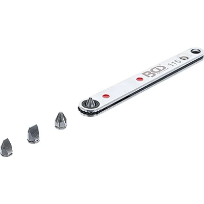 Image of BGS 115 special Bit Ratchet extra thin 6.3 mm (1/4&quot;) Drive incl. 4 bits