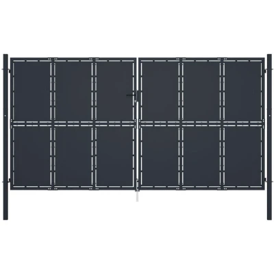 Image of vidaXL Garden Gate Steel 400x200 cm Anthracite