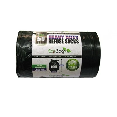 Image of Eco Bag 50 Heavy Duty Refuse Sacks 100 L (Pack of 2)