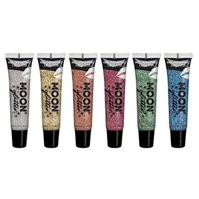 Image of Moon Glitter Holographic Lipgloss Lip Gloss 15ml (Set of 6)