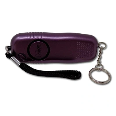 Image of Minder 130db Police Approved Personal Staff Panic Rape Attack Safety Security Keyring Alarm with Flashlight (Without Spare Batteries, Purple)