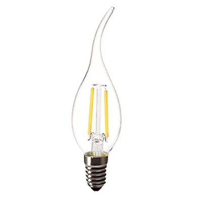 Image of 2W Candle Flame LED Filament Light Bulbs E14 Small Edison Screw Chandelier C35 360 Beam Lamp Bulb 2700 3000K Warm White, 25W Incandescent Equivalent