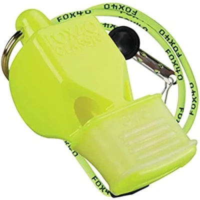 Image of FOX40 Classic CMG Safety Neon Yellow Whistle + Break Away Cord