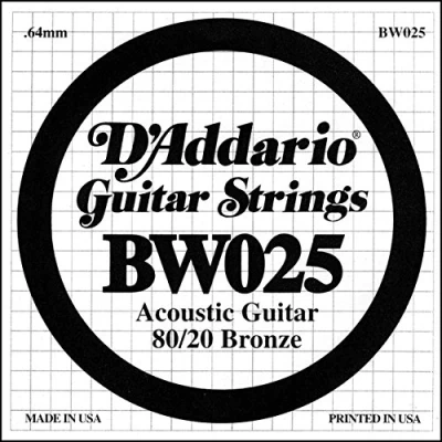 Image of D&#039;Addario .025 Bronze Wound Single String for Acoustic Guitar