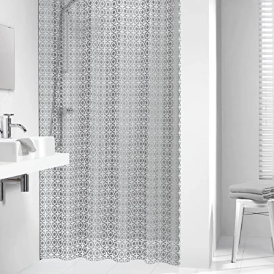 Image of Sealskin Hammam Shower Curtain, PEVA, Silver, 180 x 200 cm