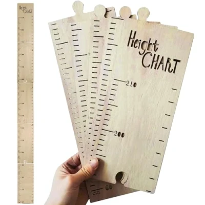 Image of Height Ruler Growth Chart for Kids, 23.62 82.68 Inches Wall Hanging Measuring Ruler, Baby Chart, Nursery Kids Bedroom Decoration(Size:5sheets)