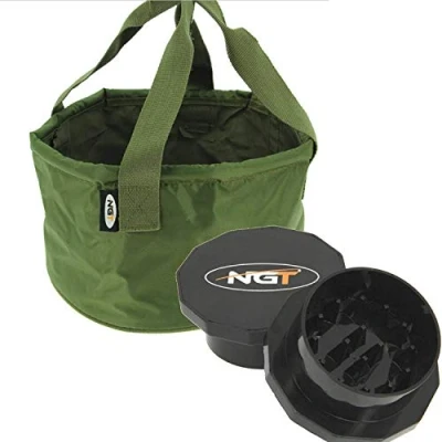 Image of Groundbait Method Mix Mixing Bowl + Grinder Boilie Crusher NGT