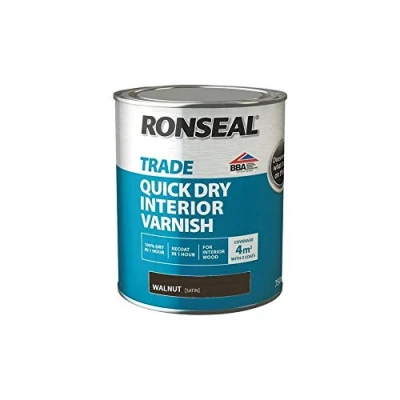 Image of Ronseal Trade Quick Dry Interior Varnish Walnut 750ml