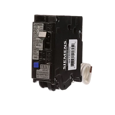 Image of Siemens QA120AFC 20 Amp Single Pole 120 volt Plug On Combination AFCI Breaker