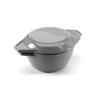 Image of Samuel Groves Enamelled Cast Iron Round Casserole Dish With Lid, Non stick Dutch Oven for Braising, Stews, Roasting, Bread Baking (1.3L Round)