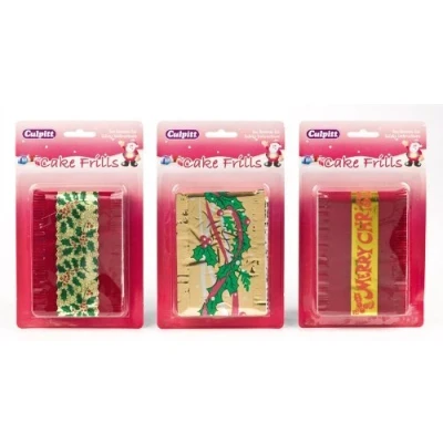 Image of Christmas Cake Frill 1 Supplied Colours May Vary by Culpitt