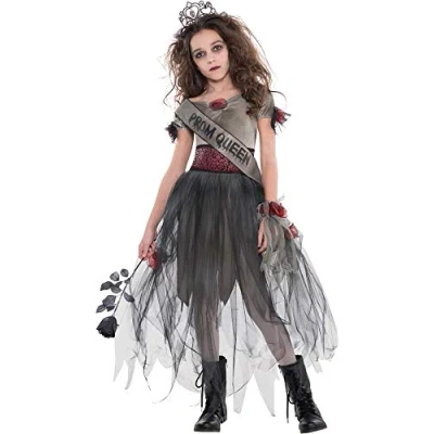 Image of amscan Childs Teen Girls Prombie Prom Queen Halloween Zombie Costume Horror Fancy Dress