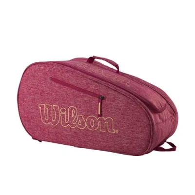 Image of Wilson Padel Team bag, Holds up to 4 Rackets, Red/Cream