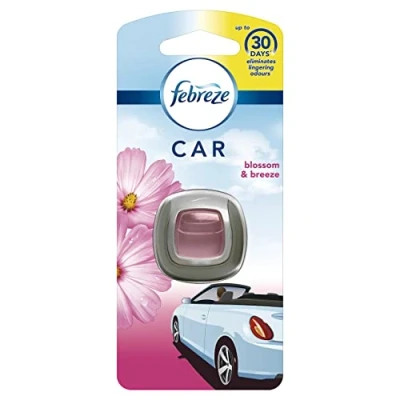Image of Febreze Car Clip Air Freshener, Odour Eliminator, Blossom &amp; Breeze, 6 Count