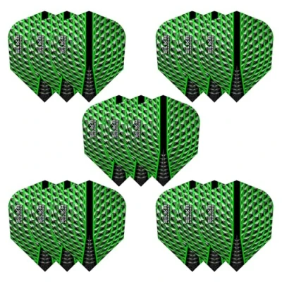 Image of Harrows Silika No. 6 Dart Flights 5 x Sets (15 in total) I 100 Micron Premium Extra Strong Made UK Professional Accessories Green