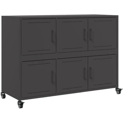 Image of vidaXL Sideboard Black 100.5x39x72 cm Steel