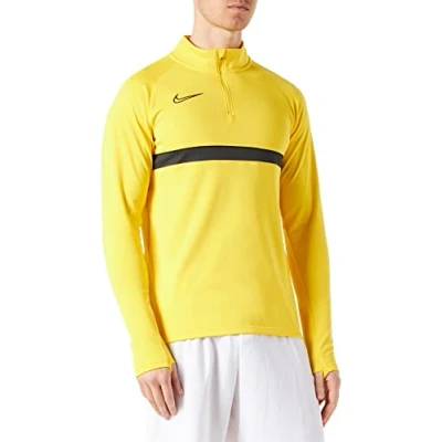 Image of Nike CW6110 Dri fit Academy 21 Sweatshirt Men&#039;s YELLOW/BLACK XL