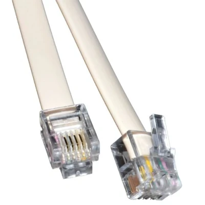 Image of kenable ADSL Broadband Modem Cable RJ11 to Phone Socket Router White 5m [5 metres]
