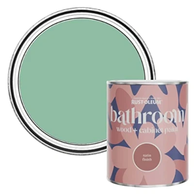 Image of Rust Oleum Green Moisture Resistant Bathroom Wood and Cabinet Paint in Satin Finish Wanderlust 750ml