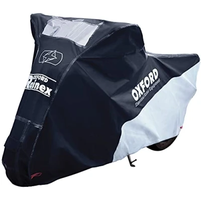 Image of Motorcycle Oxford Rainex Rain &amp; Dust Cover Black Grey X Large. Outdoor Motorbike