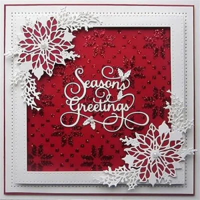 Image of Merry Christmas Snata Snowflake Season Greeting Card Metal Die Cuts,Sunflower Flower Leaf Cutting Dies Cut Stencils DIY Scrapbooking Decorative Embossing Paper Making