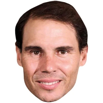 Image of Rafael Nadal (Stubble) Celebrity Mask, Flat Card Face, Fancy Dress Mask