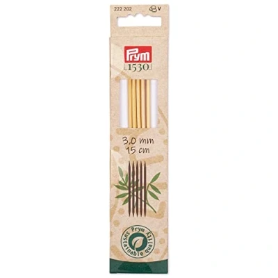 Image of Prym 1530 Double Pointed Bamboo (15cm, 3.00mm) Needle 1 Unit