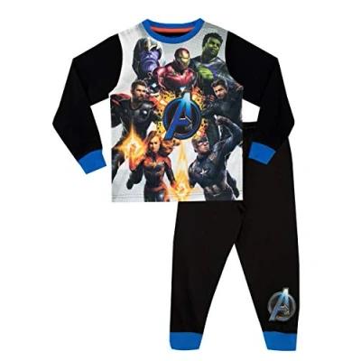 Image of Marvel Boys Avengers Pyjamas Black Age 5 to 6 Years