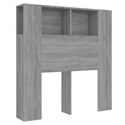 Image of vidaXL Headboard Cabinet Home Bedroom Furniture Accessory Wall Bed Bookcase Backboard Grey Sonoma 100x18.5x104.5 cm