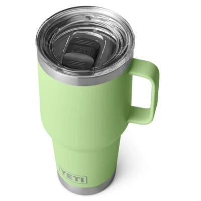 Image of YETI Rambler Travel Mug, Stainless Steel Vacuum Insulated Mug with Stronghold Lid, Key Lime, 30 oz (887 ml)